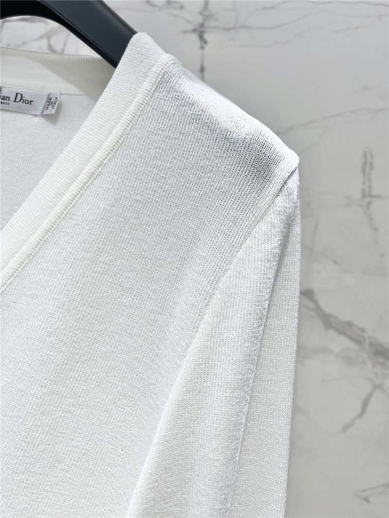 D10r beading linen cardigan white