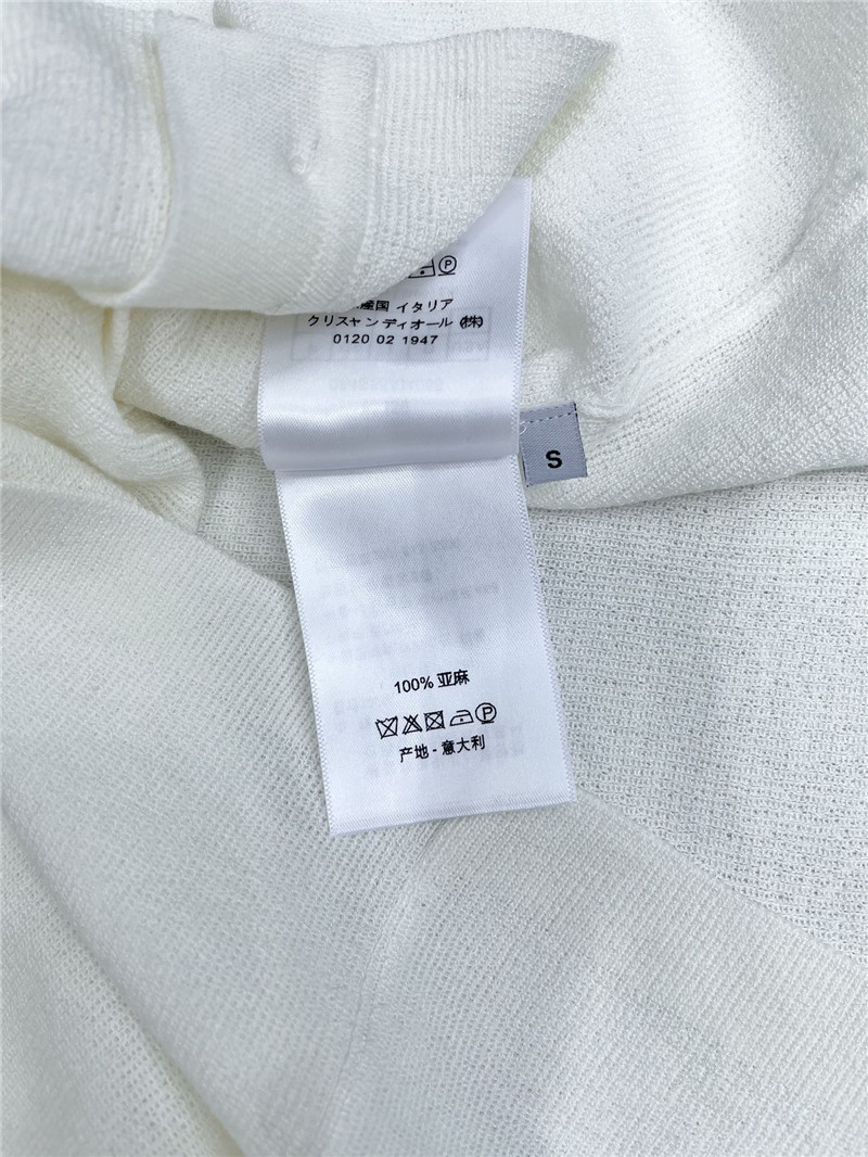 D10r beading linen cardigan white