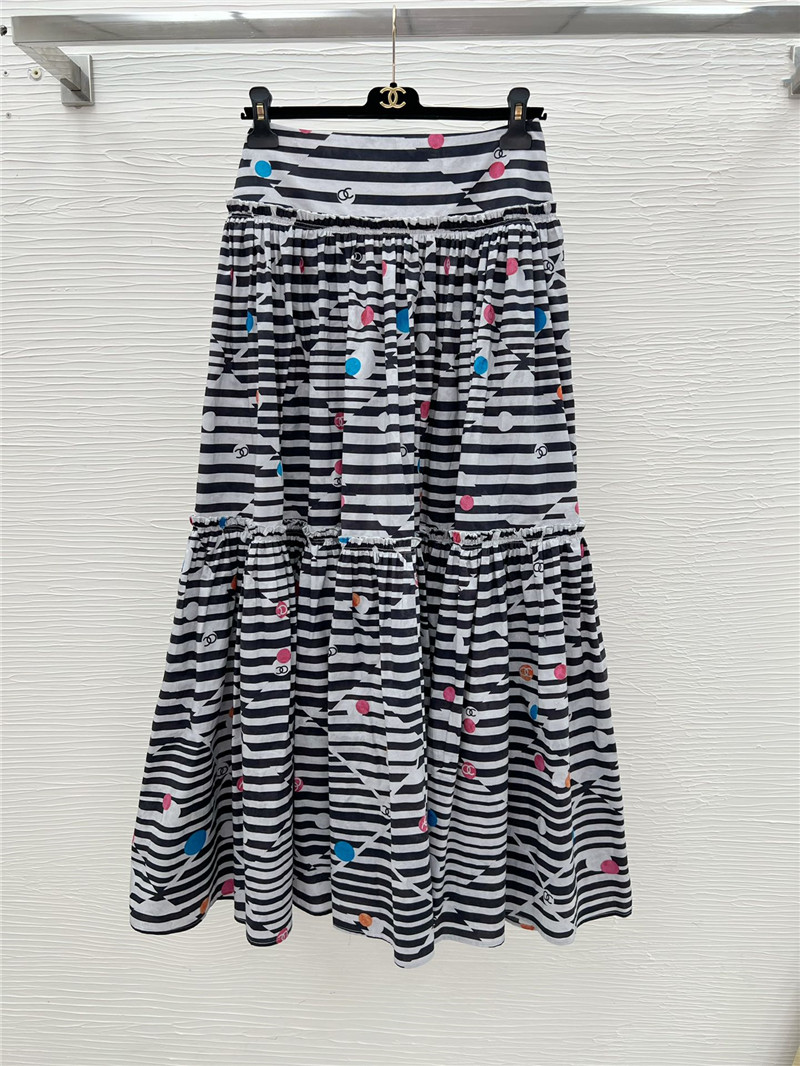 Ch**el colorful logo high waist skirt