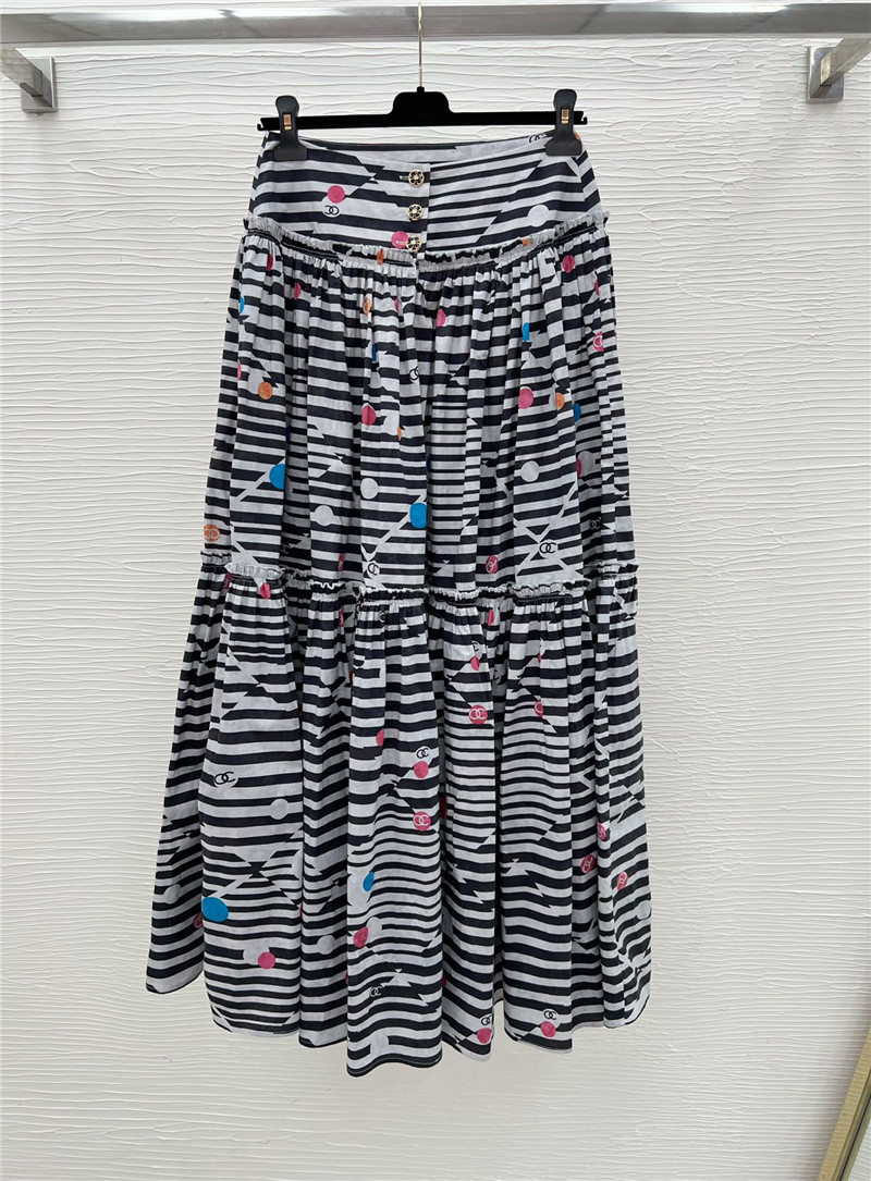 Ch**el colorful logo high waist skirt