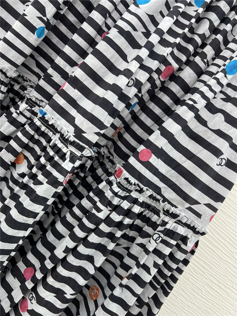 Ch**el colorful logo high waist skirt