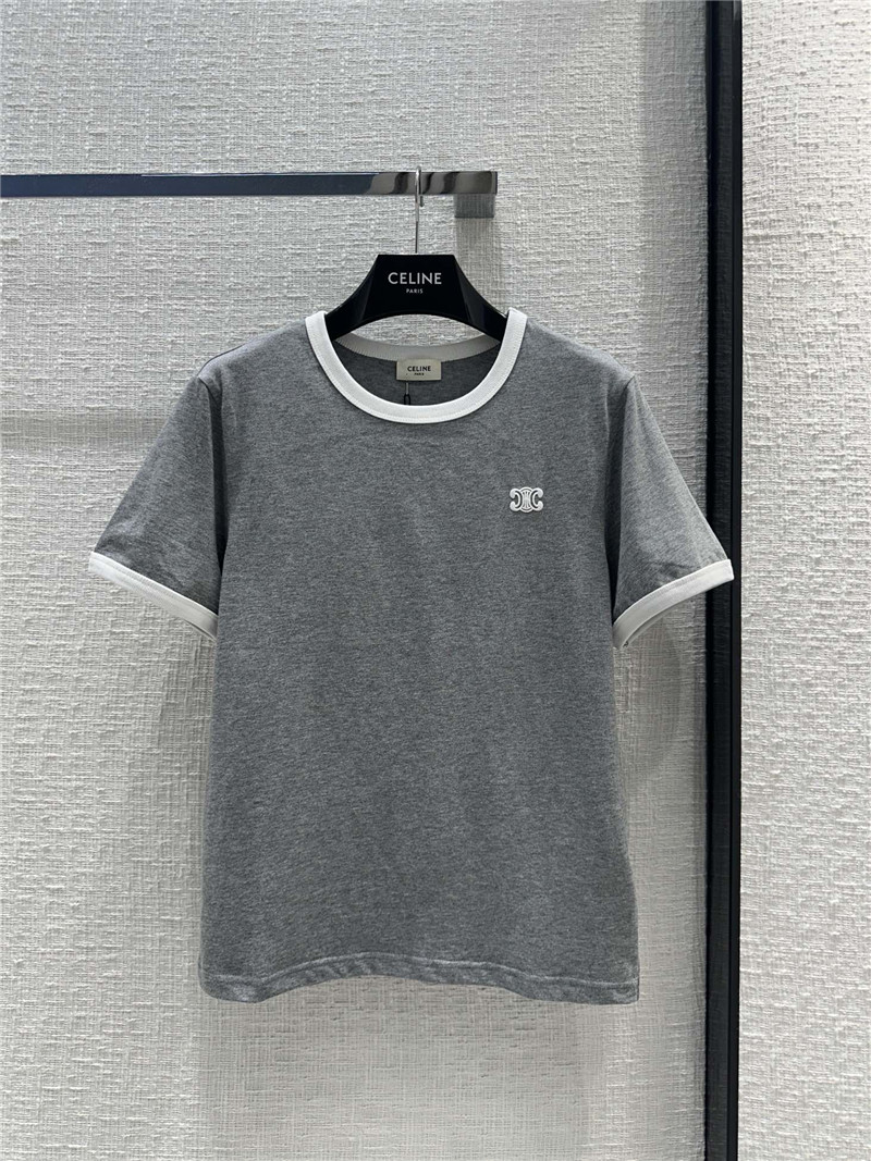 Celine White Logo Gray T-Shirt