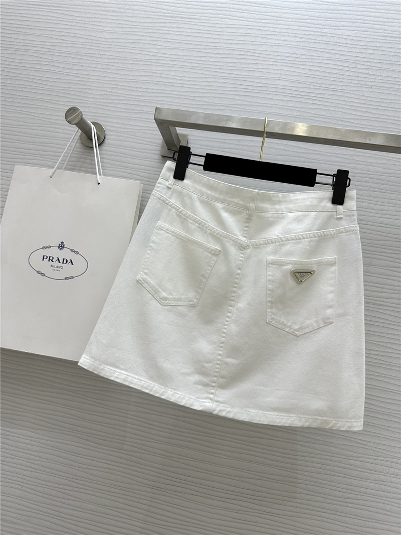 Pra*a denim skirt cheap replica designer clothes