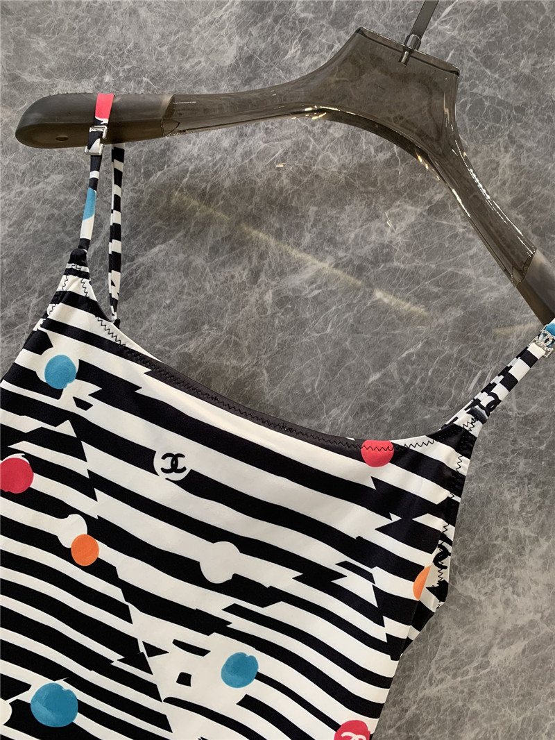 Ch**el printed vest + shorts swimsuit set replicas clothes