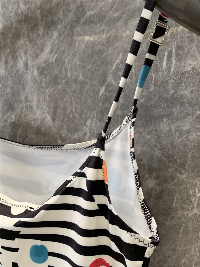 Ch**el printed vest + shorts swimsuit set replicas clothes