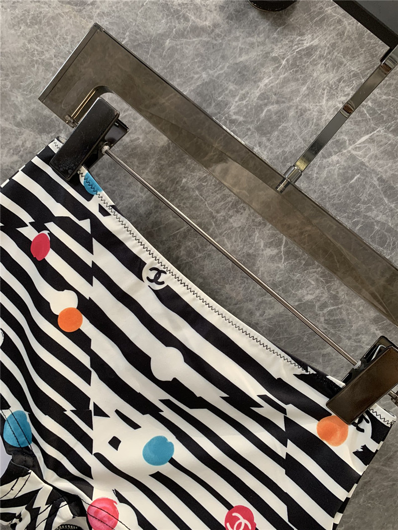 Ch**el printed vest + shorts swimsuit set replicas clothes