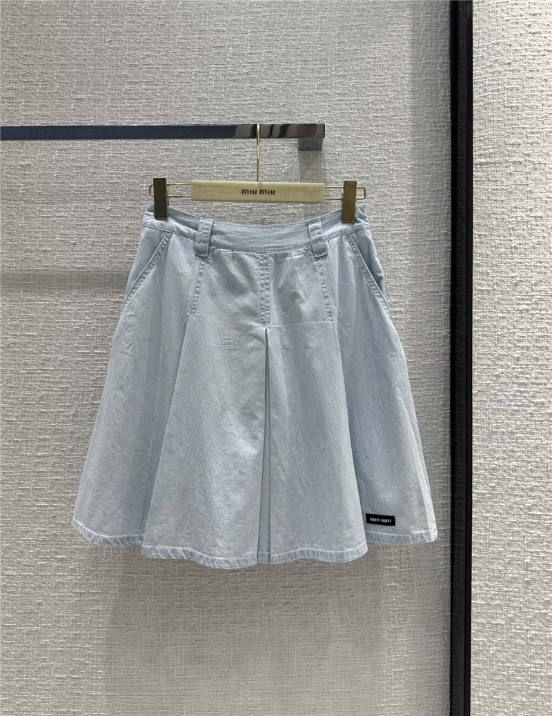 miumiu denim pleated skirt replica d&g clothing