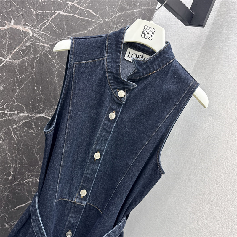 L0ew* vintage washed denim dress replica designer clothes