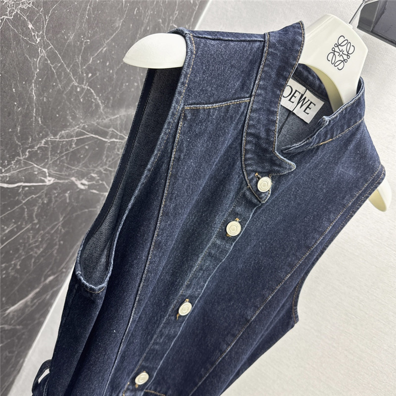 L0ew* vintage washed denim dress replica designer clothes