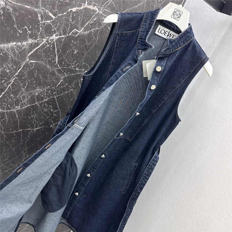 L0ew* vintage washed denim dress replica designer clothes