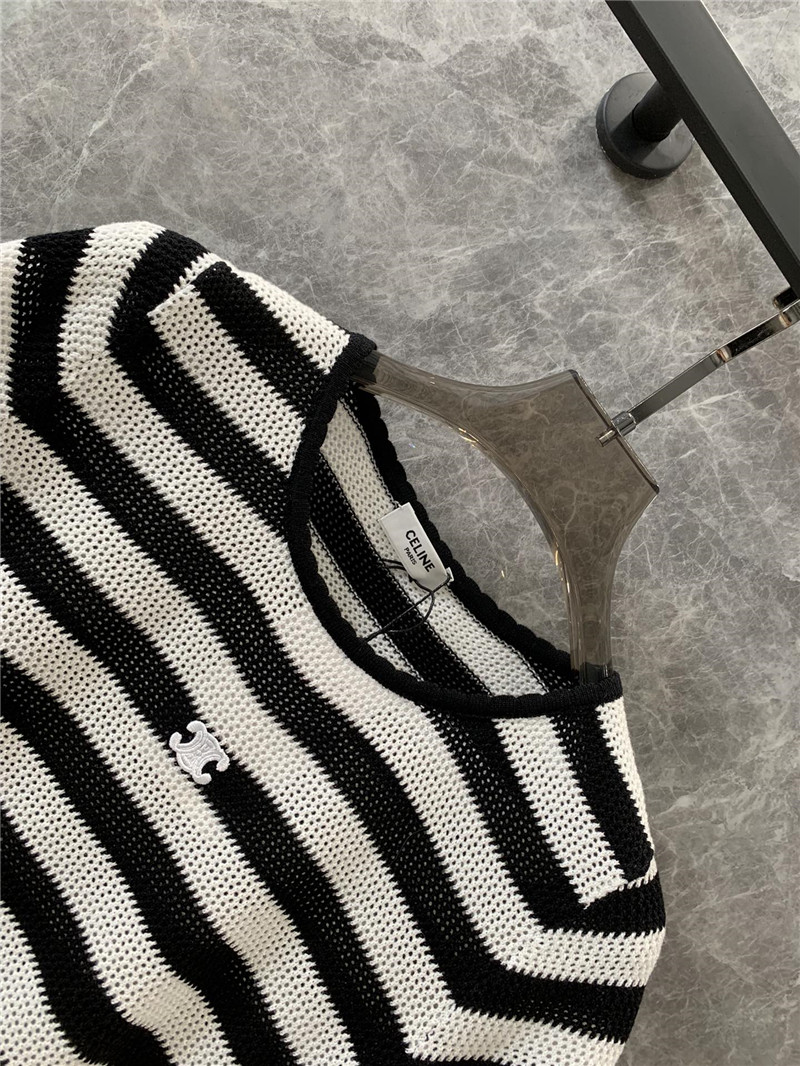 Ce1i*e striped knitted short-sleeved top replicas clothes