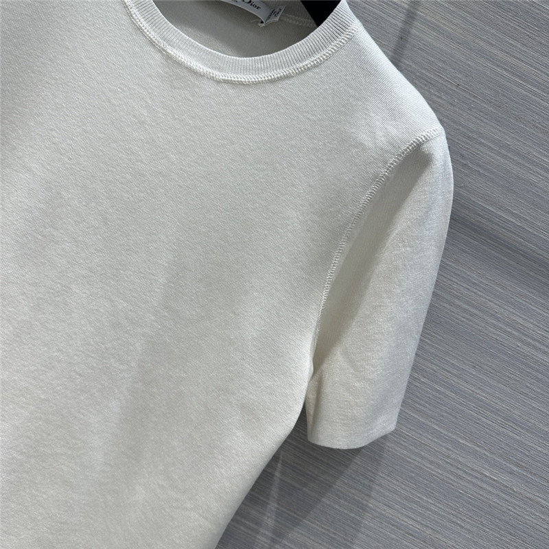 D10r logo embroidered knit t-shirt white