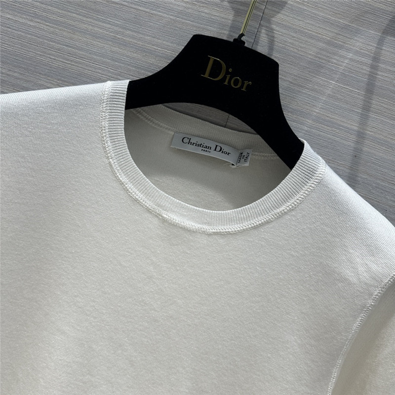 D10r logo embroidered knit t-shirt white