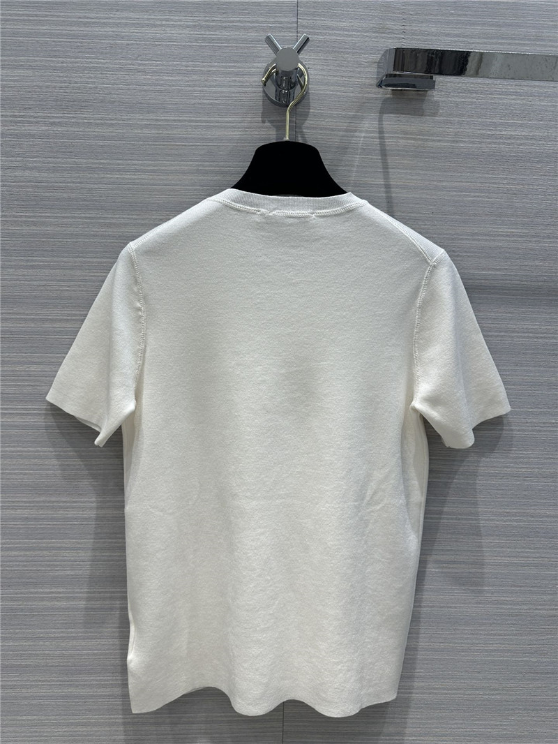 D10r logo embroidered knit t-shirt white