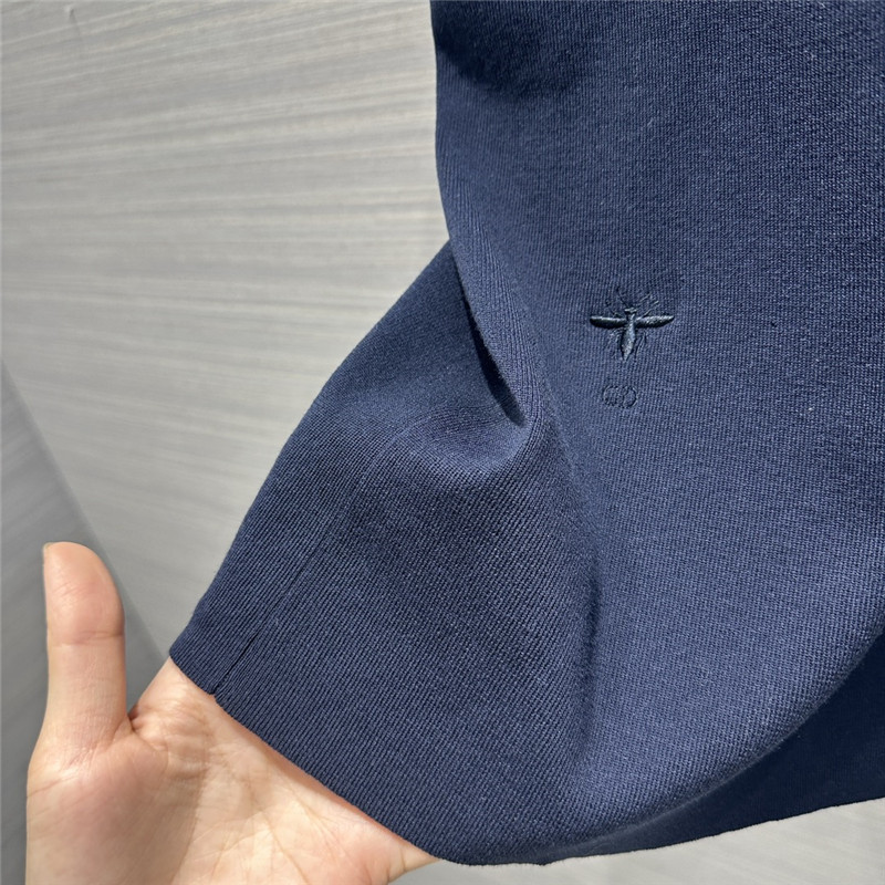 D10r logo embroidered knit t-shirt navy