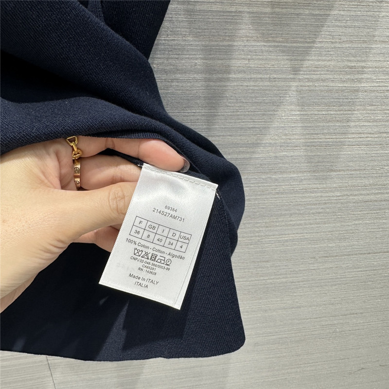 D10r logo embroidered knit t-shirt navy