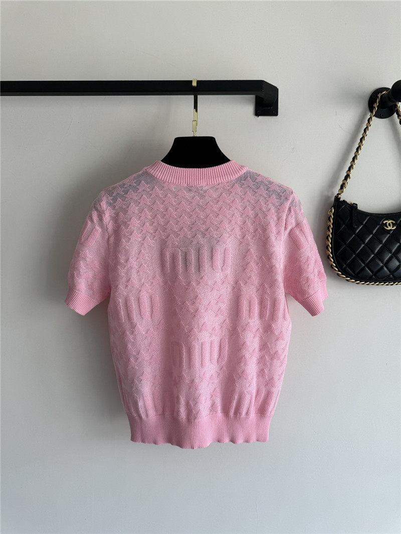 M1um1u thin jacquard top replica d&g clothing