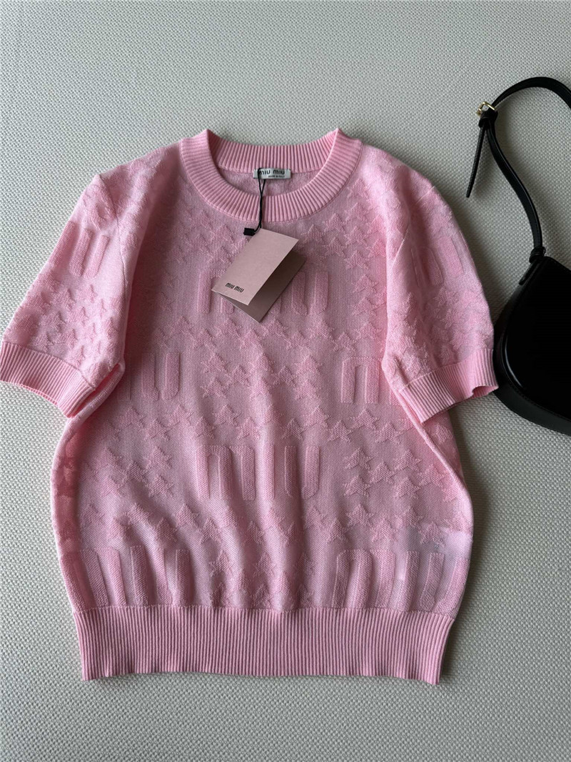 M1um1u thin jacquard top replica d&g clothing