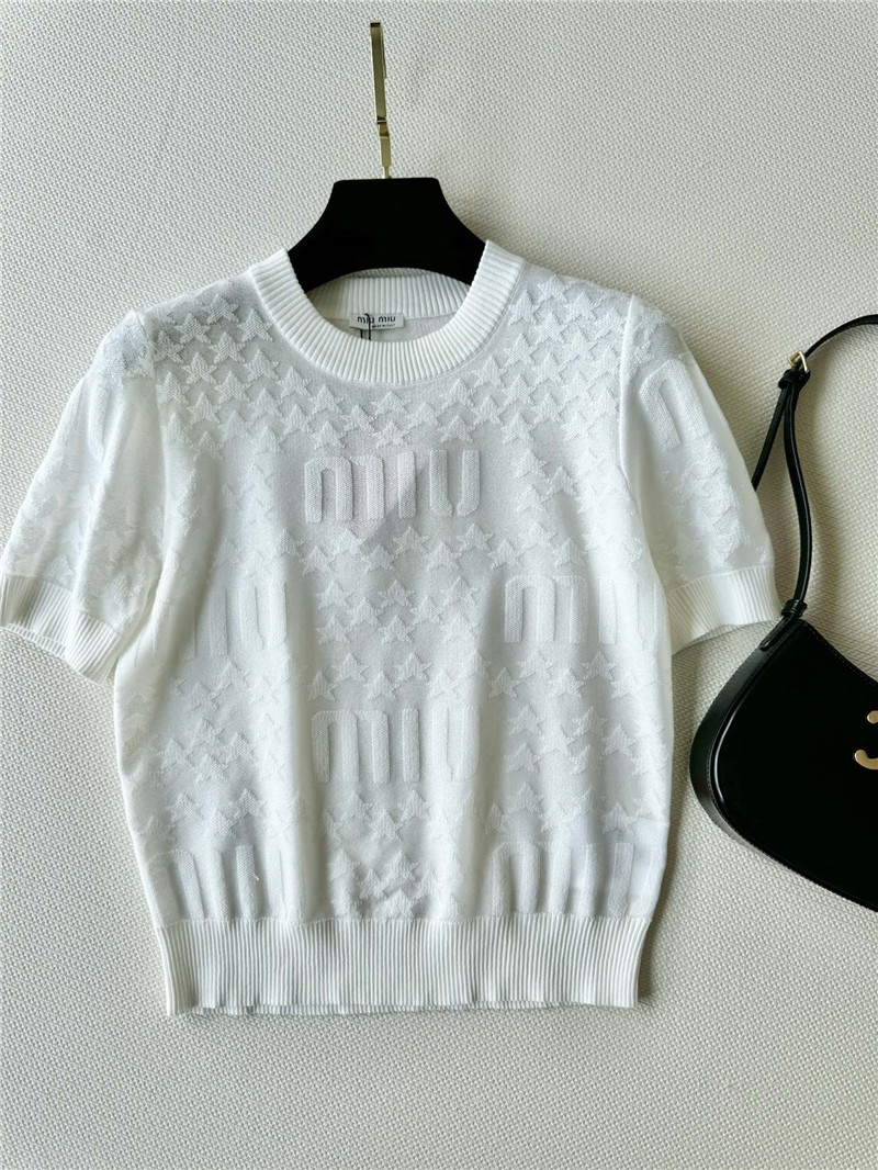 M1um1u thin jacquard top replica d&g clothing