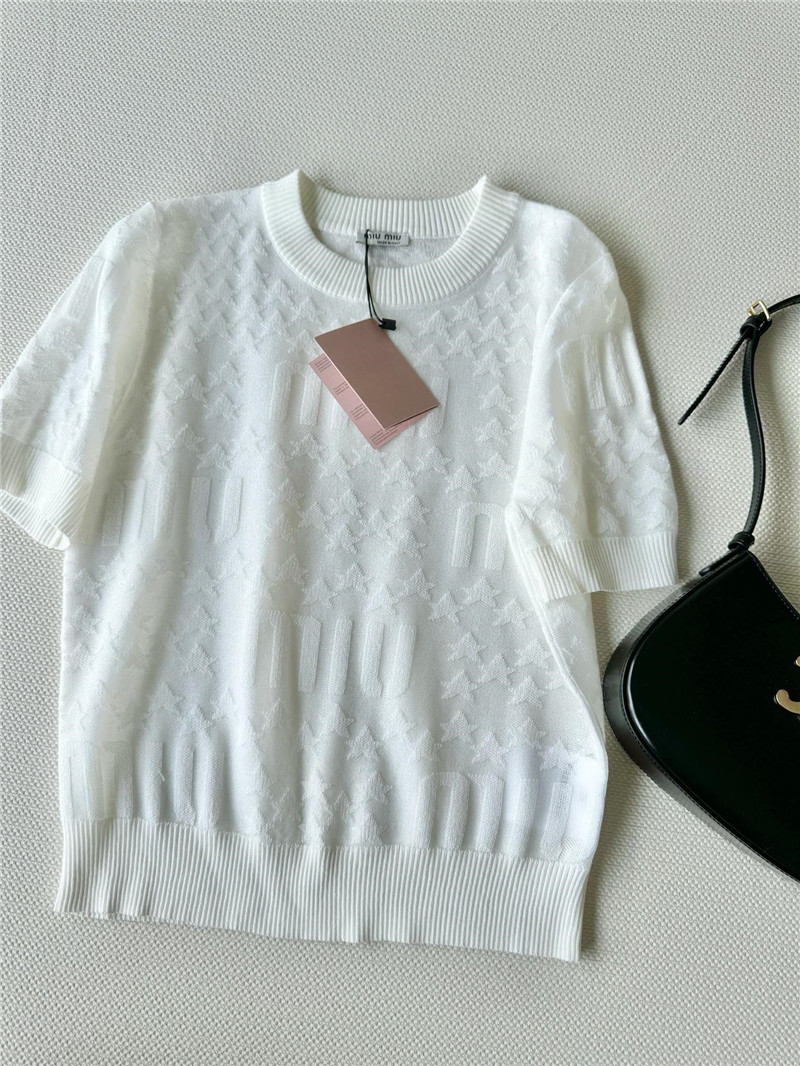 M1um1u thin jacquard top replica d&g clothing