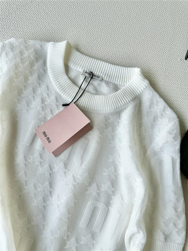 M1um1u thin jacquard top replica d&g clothing