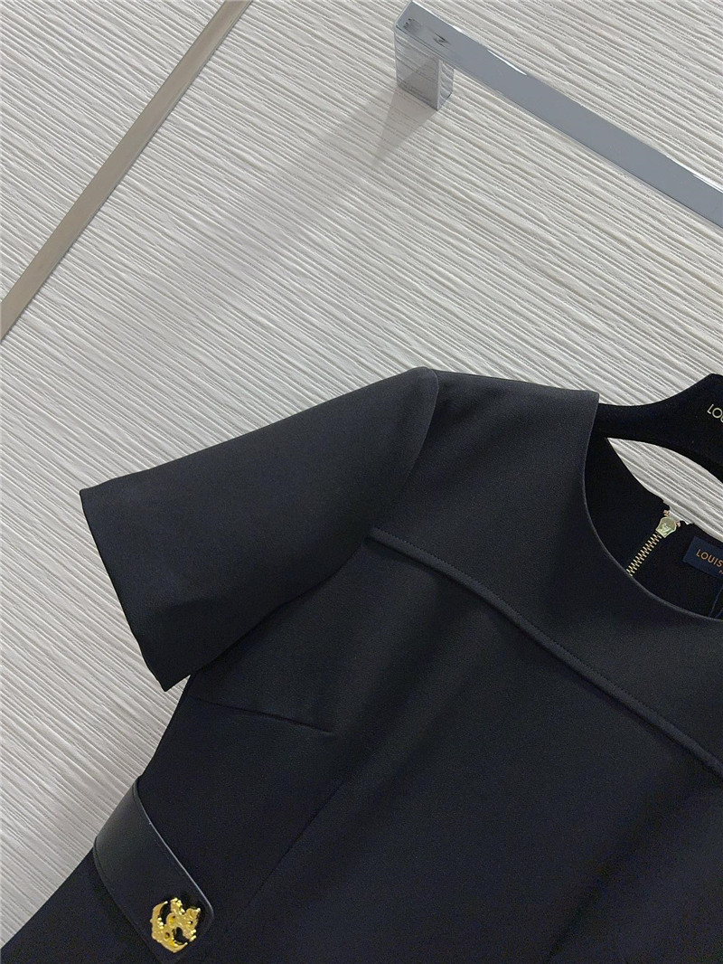 louis vuitton LV Hepburn style short-sleeved dress replica clothes