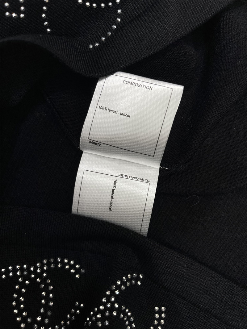 Ch**el hot rhinestone knitted short-sleeved replica clothes