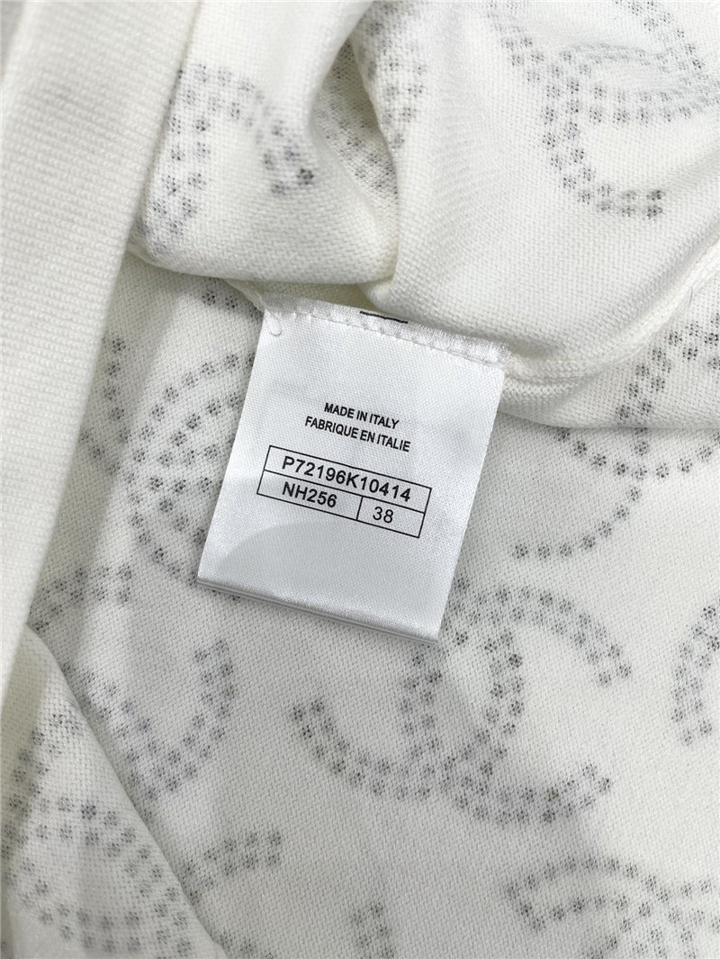 Ch**el hot rhinestone knitted short-sleeved replica clothes