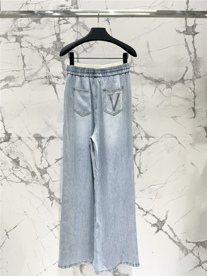 Va1e*ntin0 elastic waist tencel jeans replica d&g clothing