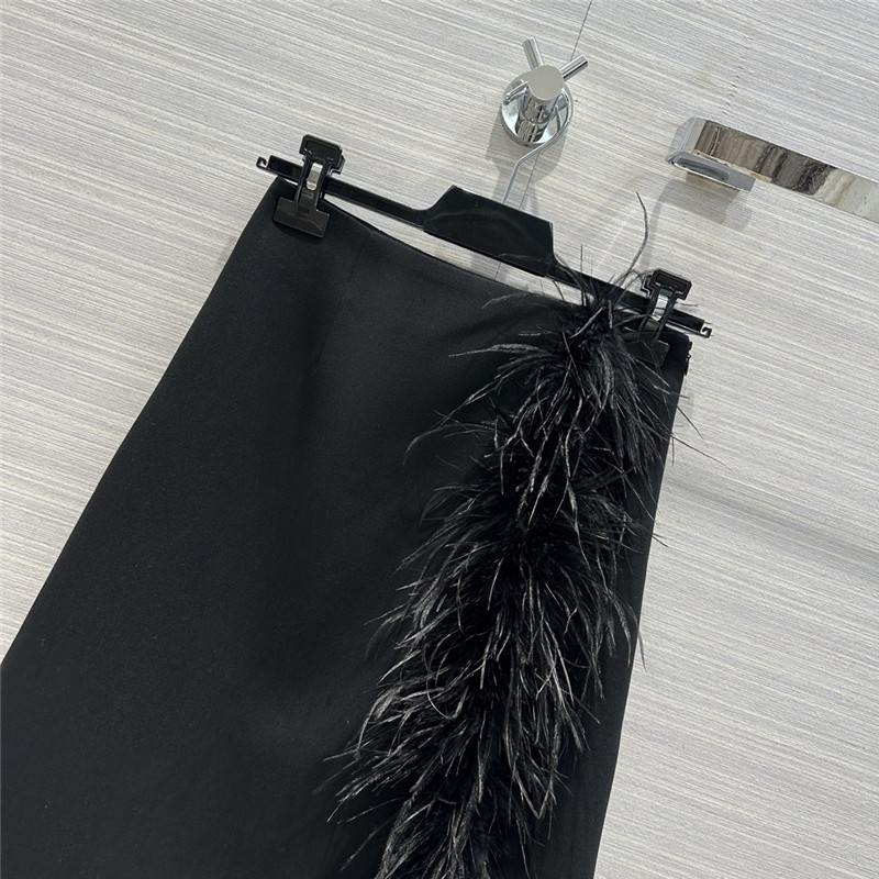 Pra*a feather slit skirt replica d&g clothing