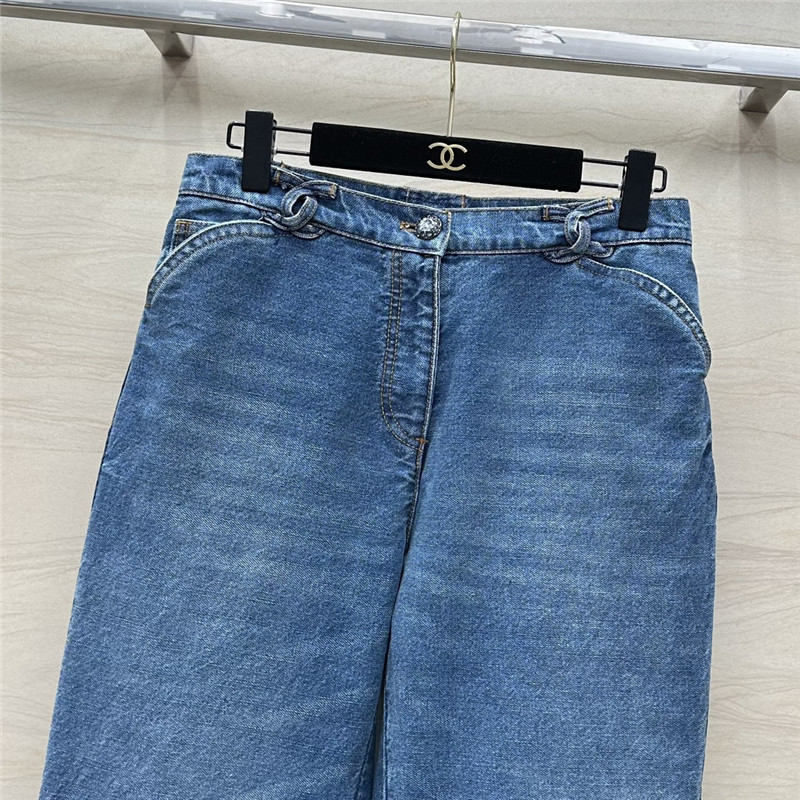 Ch**el denim straight pants replica clothing sites
