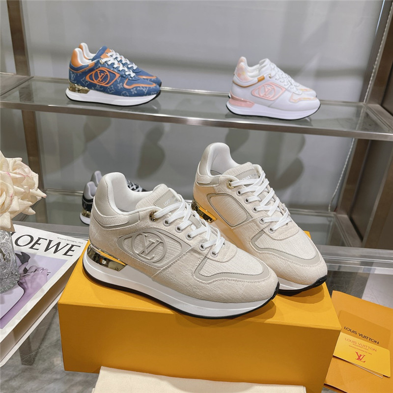 Louis Vuitton LV Logo Run Away Sneakers in Beige