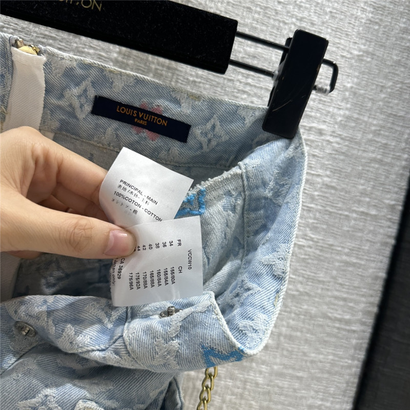 louis vuitton LV denim midi skirt replica clothes