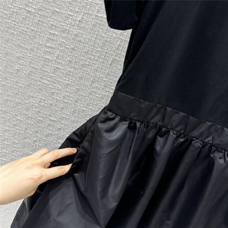 Alexander mcqueen black nylon patchwork dress replica clothing