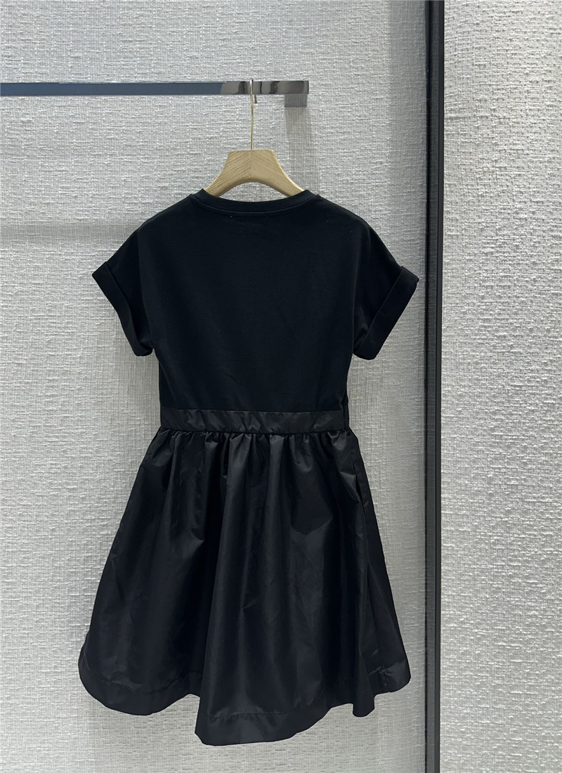 Alexander mcqueen black nylon patchwork dress replica clothing