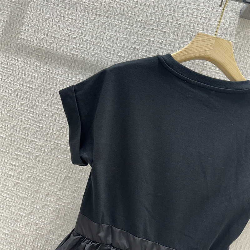 Alexander mcqueen black nylon patchwork dress replica clothing