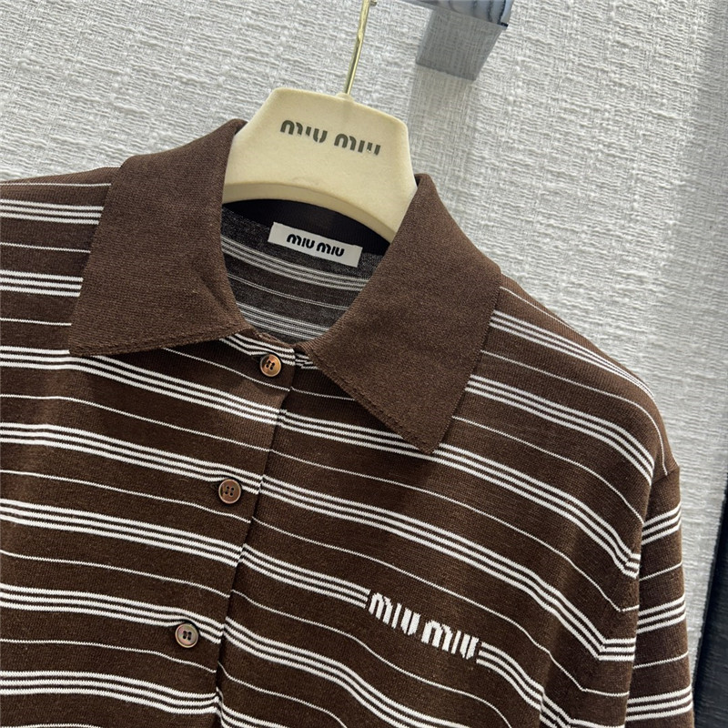 M1um1u striped polo top replica d&g clothing