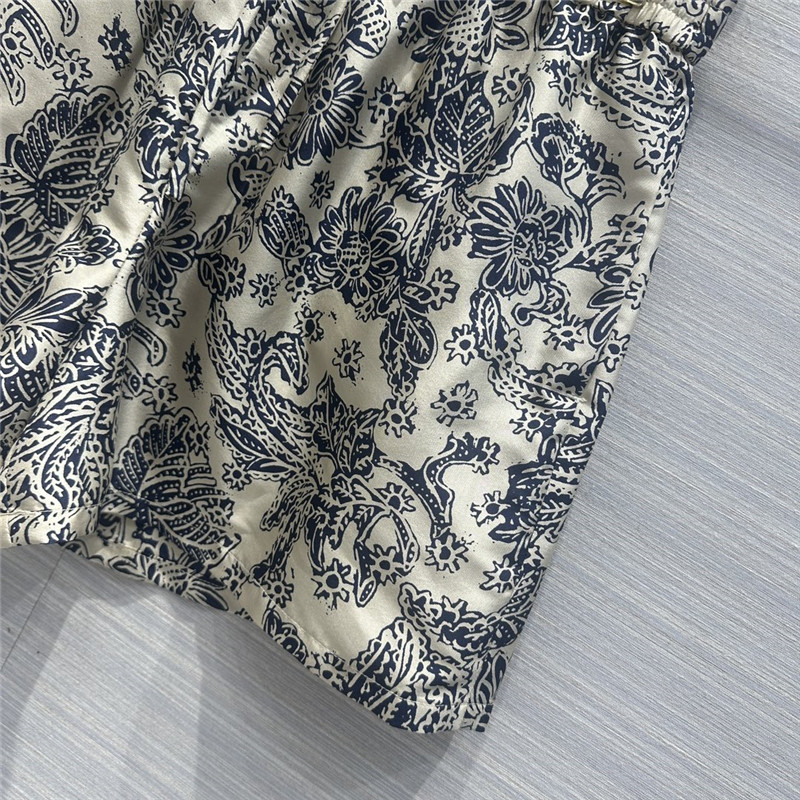 L0r0 P1ana oil painting flowers mulberry silk shorts replica clothes