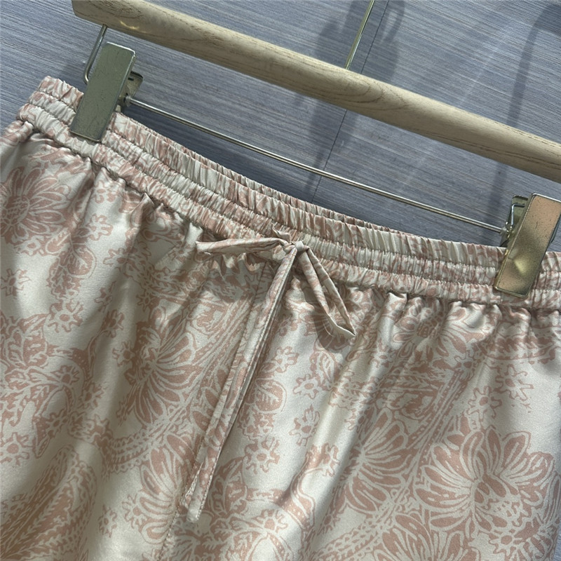 L0r0 P1ana oil painting flowers mulberry silk shorts replica clothes