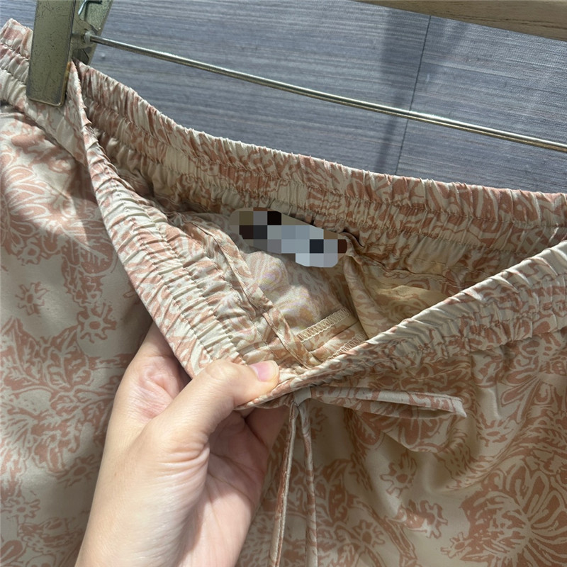 L0r0 P1ana oil painting flowers mulberry silk shorts replica clothes