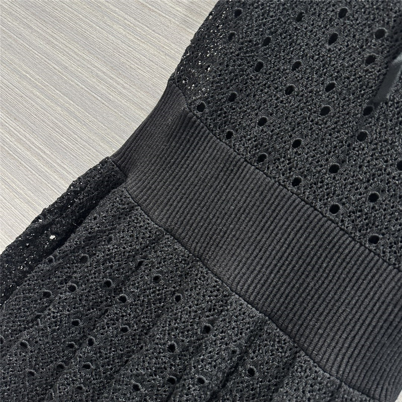 Ch**el black sleeveless lace dress