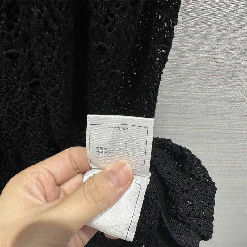 Ch**el black sleeveless lace dress