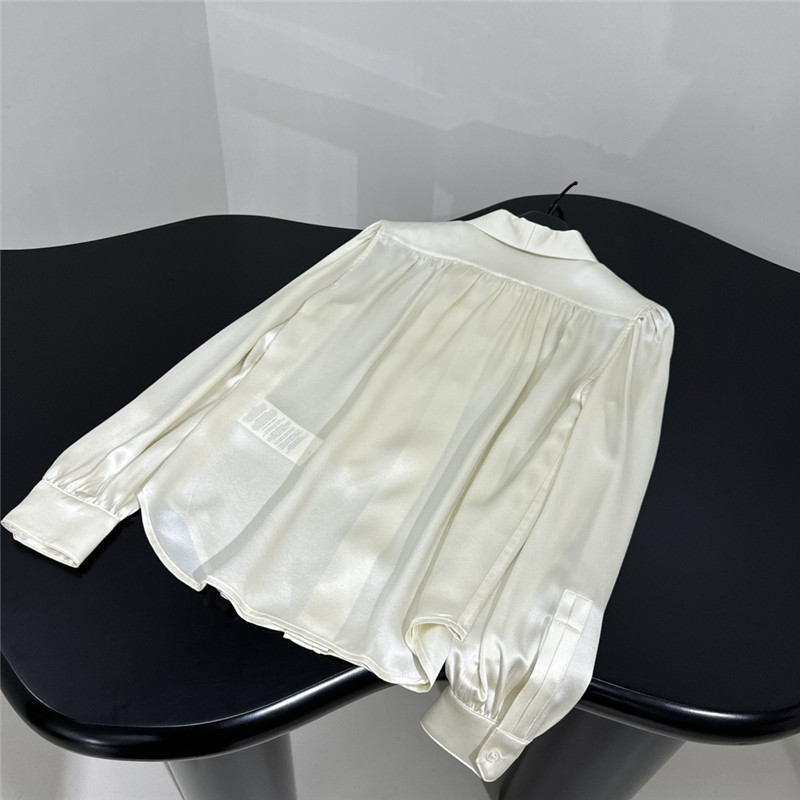 Y51 flower tie collar mulberry silk satin shirt replica clothes