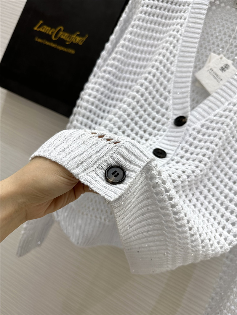 BC Hollow Linen Knitted Cardigan White