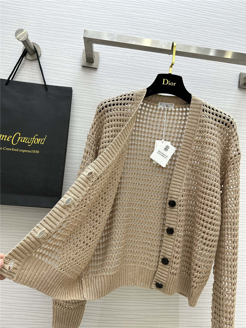 BC Hollow Linen Knitted Cardigan Beige