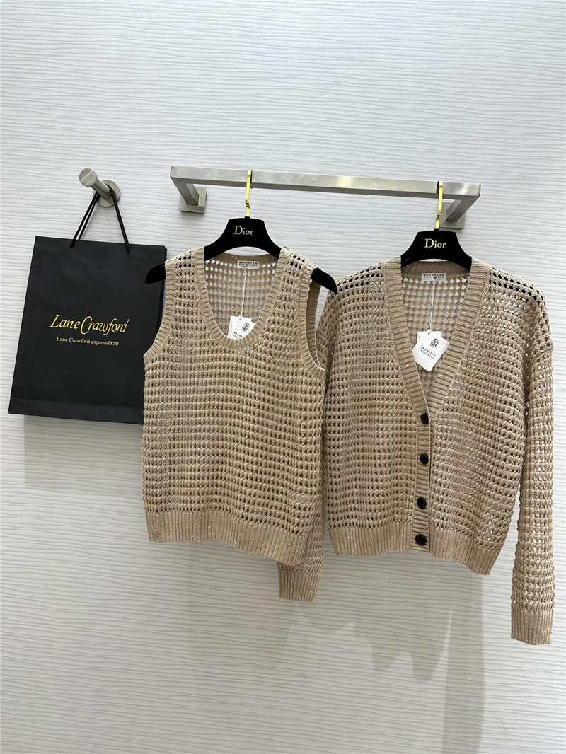 BC Hollow Linen Knitted Cardigan Beige