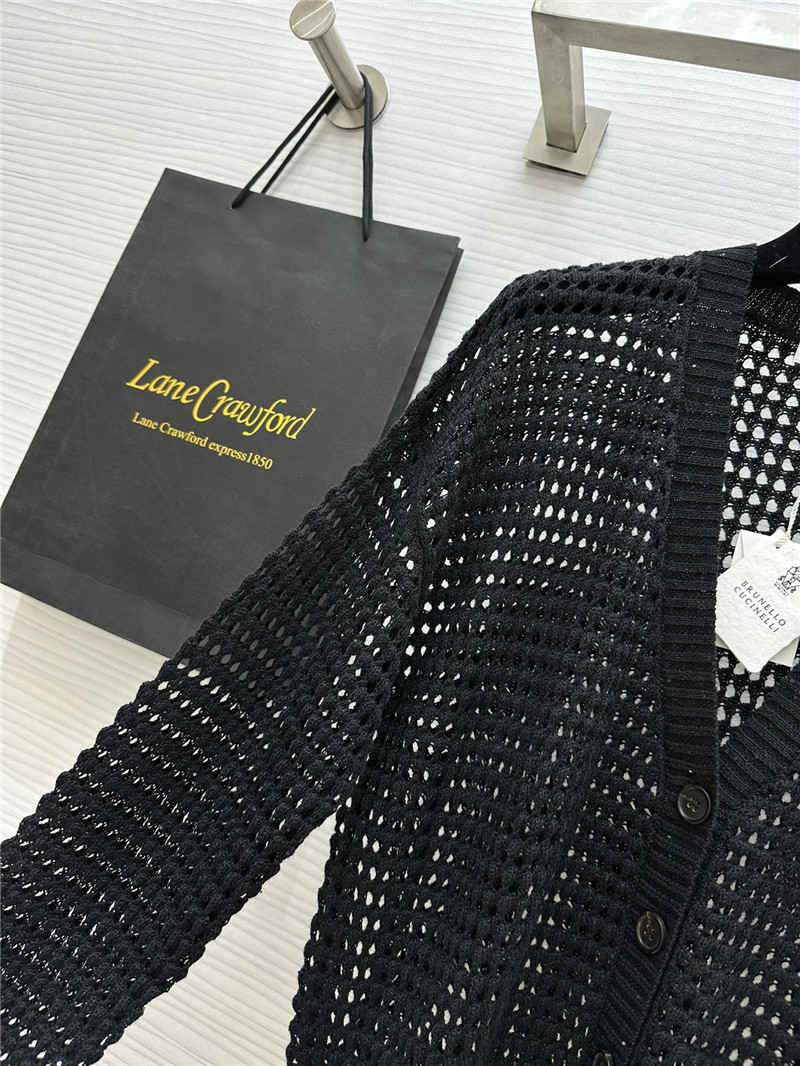 BC Hollow Linen Knitted Cardigan Black