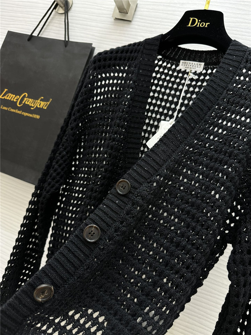 BC Hollow Linen Knitted Cardigan Black