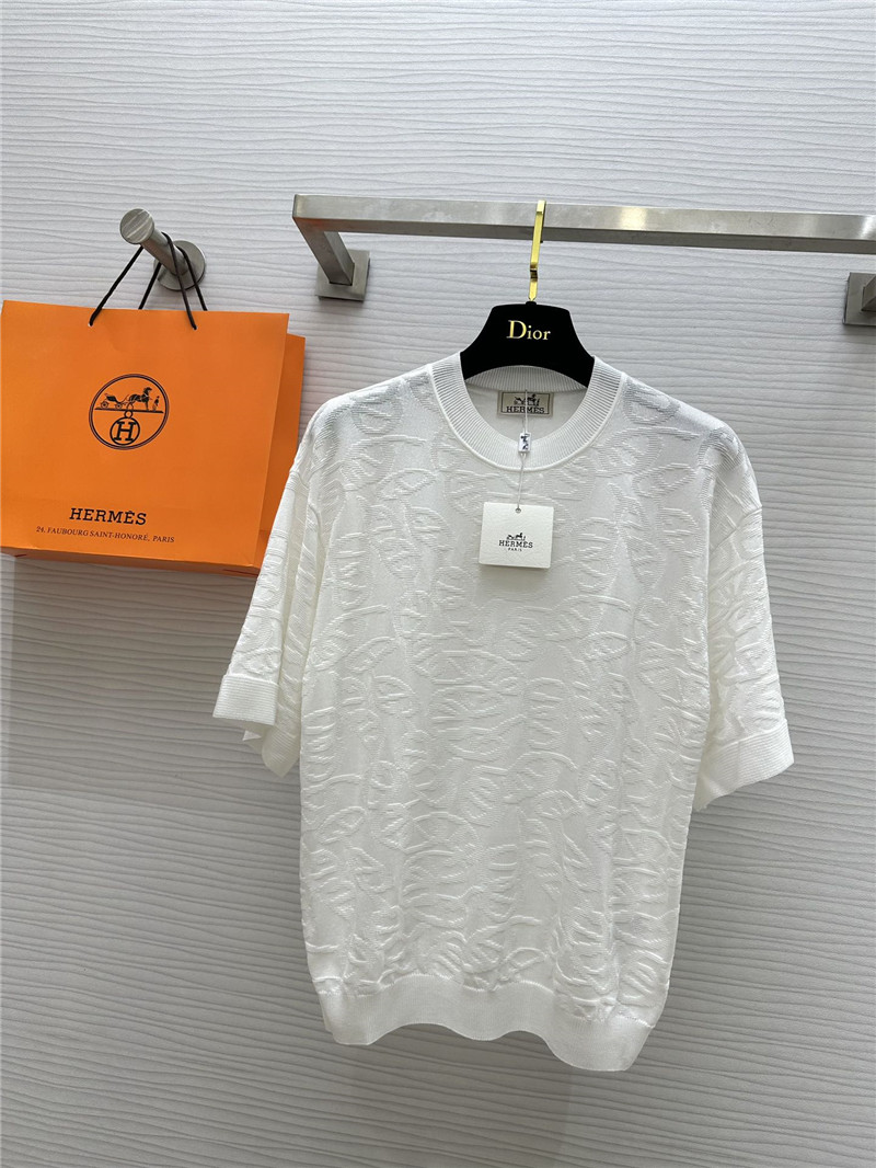 Hermes dark pattern short sleeve top replica clothing sites