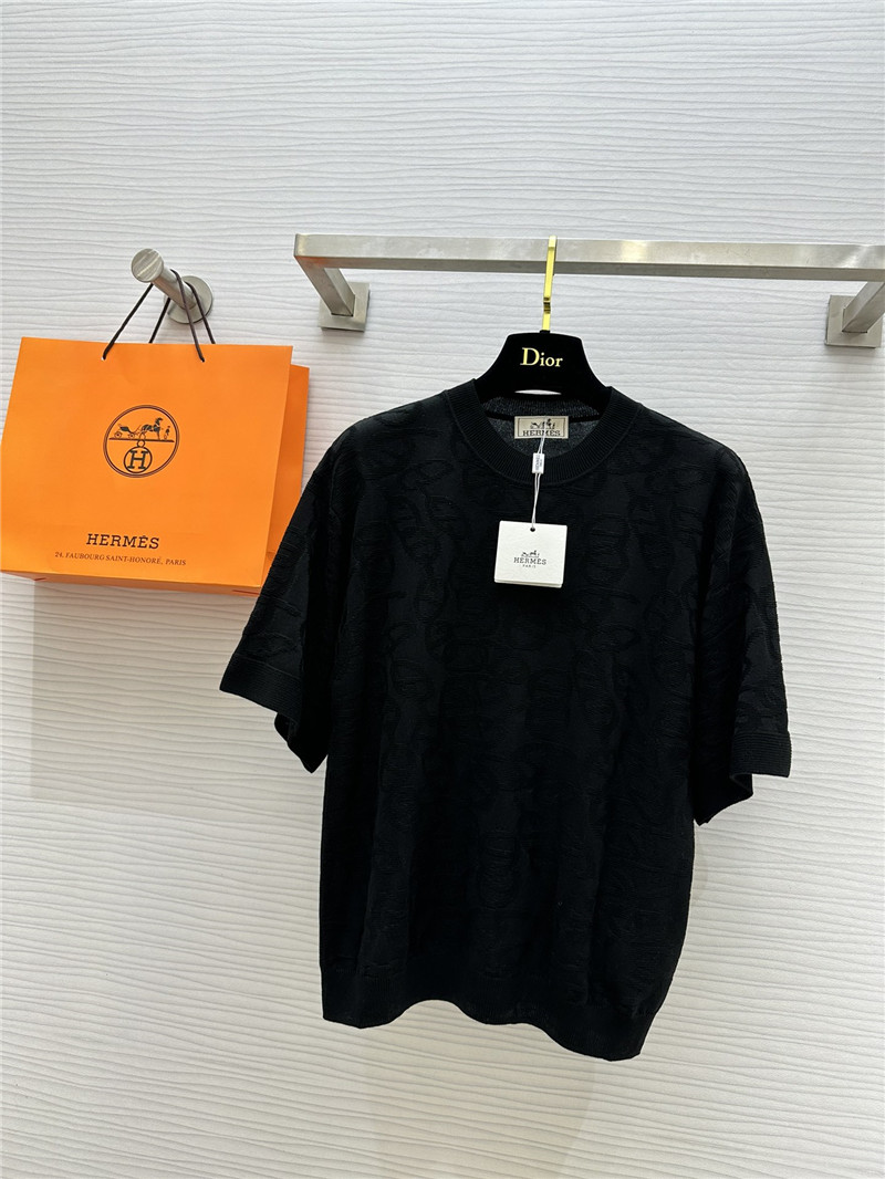 Hermes dark pattern short sleeve top replica clothing sites